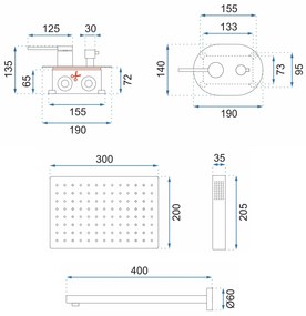 Rea Oval, podomietková sprchová sada + BOX, čierna matná, REA-P8467