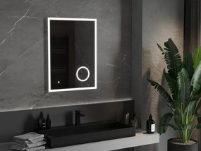Mexen Kala kúpeľňové zrkadlo s podsvietením a kozmetickým zrkadielkom 60 x 80 cm, LED 6000K, anti-pára