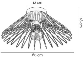 ONLI - Stropné svietidlo DUCCIO 1xE27/22W/230V pr. 60 cm čierna