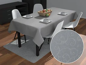 Biante Teflónový obdĺžnikový obrus TF-086 Ornamenty na sivom 140x220 cm