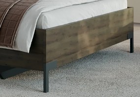 Posteľ s nočnými stolikmi Barea 180x200, béžová/dub atlantic