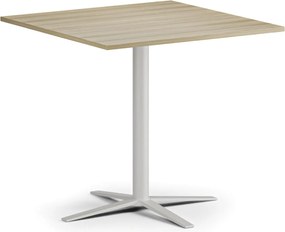 Konferenčný stolík AURA, 60x60 cm, biela podnož, dub prírodný