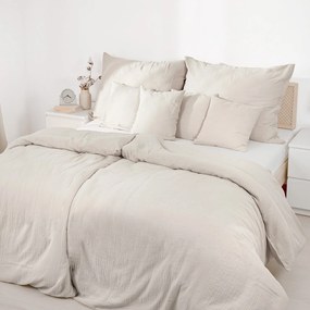 Goldea mušelínové posteľné obliečky – prírodné 150 x 200 a 50 x 60 cm