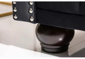 Sedacia súprava 40733 Chesterfield 3-sedenie Zamat Čierna  - Komfort-nábytok