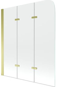 Mexen Felix vaňová zástena trojkrídlová 120 x 140 cm, transparentnéné, zlatá - 890-120-003-50-00