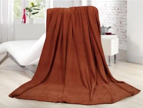 Fleecová deka Lara 220x240 cm, oranžovo-hnedá%