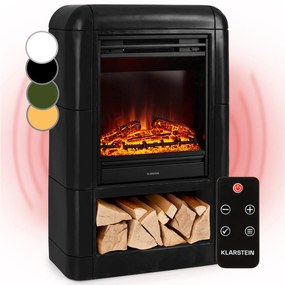 Klarstein Dukono, elektrický krb, 1800 W, LED plameň, ohrievač, časovač, priestor na drevo