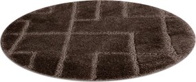Kúpeľňový koberček SUPREME LINES línie, hnedý kruh