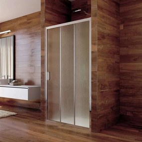 Mereo Lima, zasúvacie trojdielne sprchové dvere 100x190, 6mm Point sklo, chrómový profil, MER-CK80632K