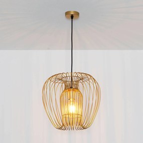 Závesná lampa Protetto, zlatá, Ø 34 cm