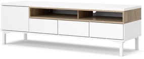 Biely TV stolík 156x48x48 cm Roomers – Tvilum