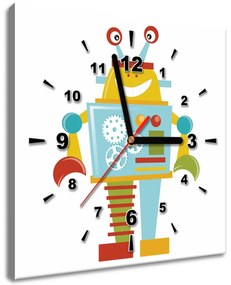 Gario Obraz s hodinami Usmiaty robot Rozmery: 30 x 30 cm