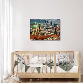 Sklenený obraz - Panorama Prahy (70x50 cm)