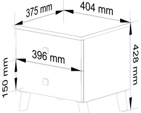 Nočný stolík MOBI K-02 biely / čierny