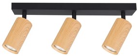Brilagi - Bodové svietidlo SELE 3xGU10/30W/230V čierna/dekor duba
