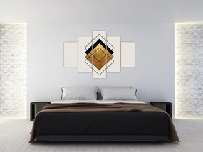 Obraz - Abstrakcia zlatá a biela N⁰1 (150x105 cm)