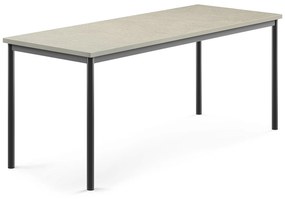Stôl SONITUS, 1800x700x720 mm, linoleum - svetlošedá, antracit