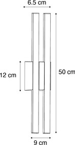 Moderné vonkajšie nástenné svietidlo čierne vrátane LED 2-svetlo IP54 - Jamal