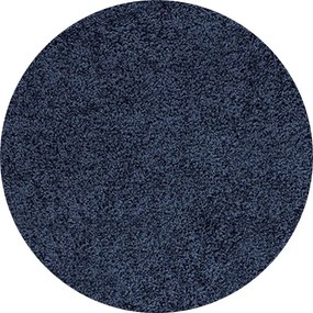 Ayyildiz, Kusový koberec Life Shaggy 1500 navy kruh, 200x200 (priemer) kruh, modrá, obývacia izba
