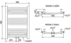 Mexen Ares, vykurovacie teleso 700x500 mm, 286 W, antracitová, W102-0700-500-00-66