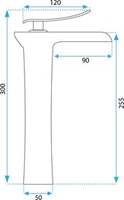 Rea Laguna, vysoká umývadlová batéria h-300, medená matná, REA-B8121