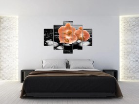 Obraz - Oranžové orchidey (150x105 cm)