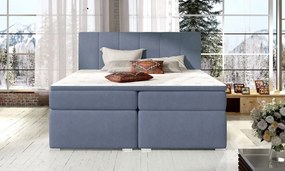 Posteľ Boxspring Boleria 200x180, čierna (látka - bb 02)