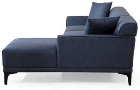 Dizajnová rohová sedačka Dellyn 250 cm modrá - pravá