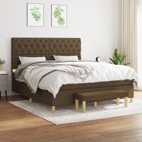 Boxspring posteľ s matracom tmavohnedá 160x200 cm látka 3137408