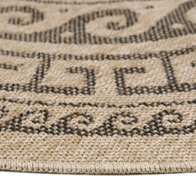 Ayyildiz, Kusový koberec Comilla 887 Black kruh, 80x80 (priemer) kruh, hnedá, chodba / predsieň