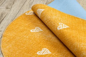 Koberec HEARTS kruh Jeans - pomaranč