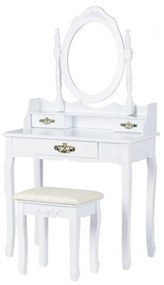 Toaletný stolík so zrkadlom + stolička | Avery