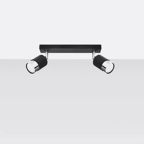 Sollux SL.1065 - Bodové svietidlo NERO 2xGU10/40W/230V čierna/lesklý chróm