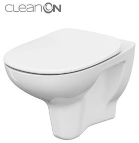 Cersanit Arteco, závesná WC misa CleanOn 53x36x37 cm vrátane sedátka s pomalým dopadom, biela, S701-180