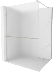 Mexen Kioto+, sprchová zástena Walk-In s poličkou a vešiakom 120 x 200 cm, 8mm sklo námraza, brúsená oceľ profil, 800-120-121-97-30