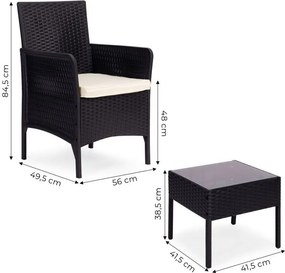 Záhradný ratanový nábytok - set 2 kreslá + stolík