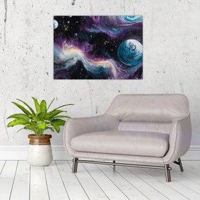 Sklenený obraz - Maľovaný vesmír (70x50 cm)