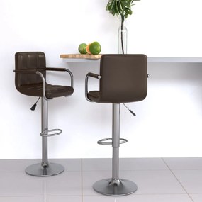 Barové stoličky 2 ks hnedé umelá koža 334596