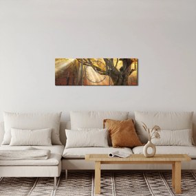 Obraz - Jesenný svit (s hodinami) (90x30 cm)