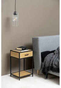 Nočný stolík SARON dub/čierna