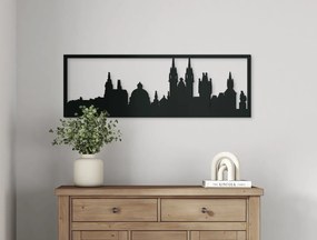 drevko Obraz Praha panoráma Rozmer obrazu: 29,5 x 89 cm, Farba dekorácie: Čierna