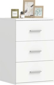 HOMCOM nočný stolík s 3 zásuvkami, spálňový príručný stolík, MDF, biely | Aosom