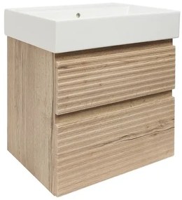 Kúpeľňová skrinka 2 zásuvky s umývadlom Naturel Savona 58x53x44,8 cm dub Halifax mat SAVONA260DHSAT, 1 ks