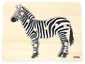 Puzzle na podložke s rúčkami Viga 44603 zebra