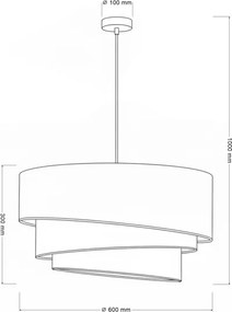 BRILAGI - Luster na lanku TRIO 3xE27/60W/230V pr. 60 cm hnedá/béžová/biela