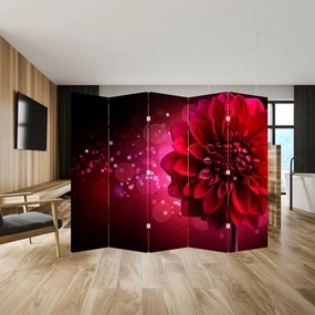 Paraván - Červená kvetina (210x170 cm)