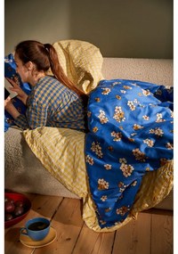 Žlto-biele krepové obliečky na jednolôžko 140x200 cm Bæk&amp;Bølge – JUNA