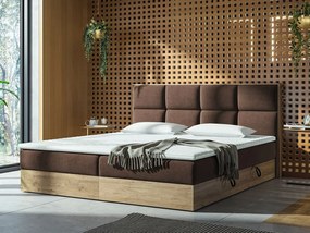 Manželská posteľ Boxspring 180 cm Bolondra (zlatý remeselný dub + soro 28). Vlastná spoľahlivá doprava až k Vám domov. 1051080