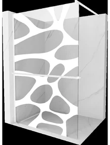 Mexen Kioto+ sprchová stena s poličkou Walk-in 80 x 200 cm, biely vzor, biela - 800-080-121-20-97