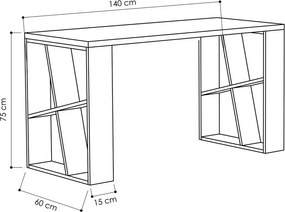 Pracovný stôl Honey White and Anthracite